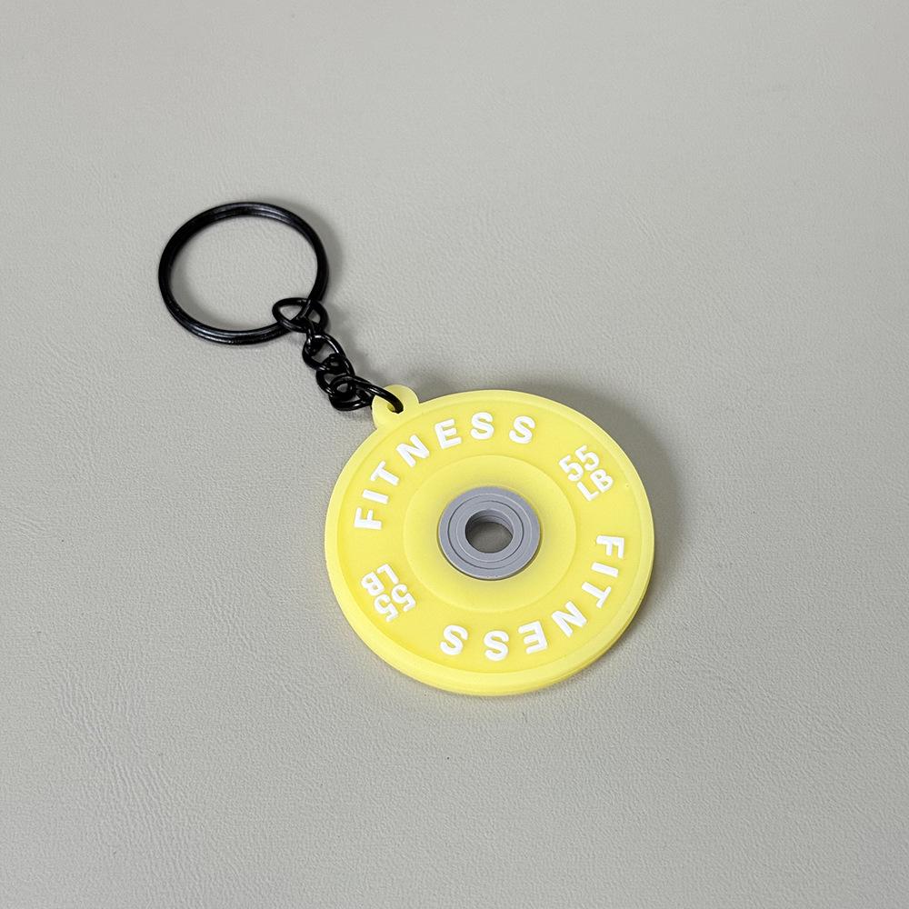 Fitness Charm: Soft Rubber Barbell & Dumbbell Keychain Ornament Dumbbell Keychain жёлтый