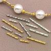 50pcs 18K Copper Plated True Golden Thick Silvery Platinum Batch Flower Connection Tube, DIY Bracelet Jewelry Making Accessories