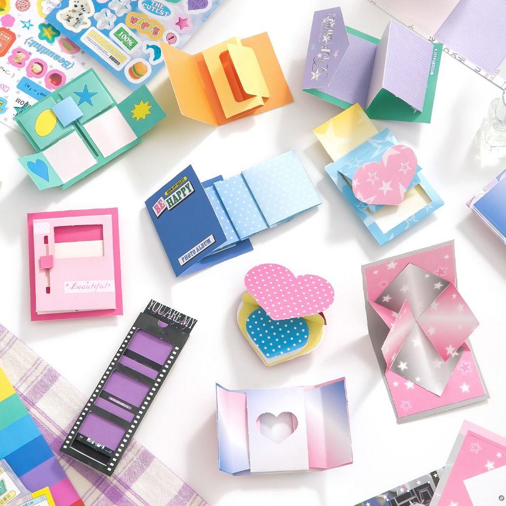 12pcs Journal GO Little Mechanism Material Pack No Cutting Memo Pads  Scrapbooking Decoration