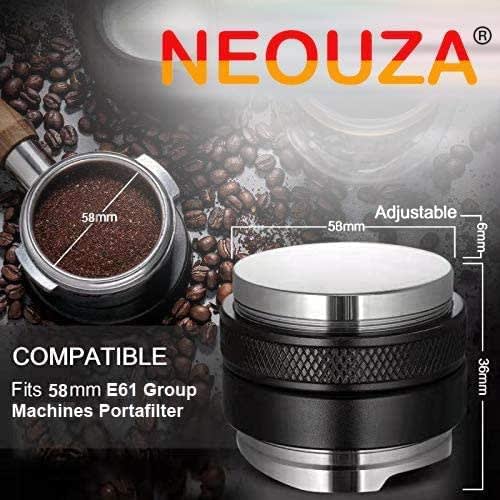 NEOUZA 58mm Coffee Distributor & Tamper 2 In 1, Dual-Head Coffee Leveler Fits E61 Group Machines