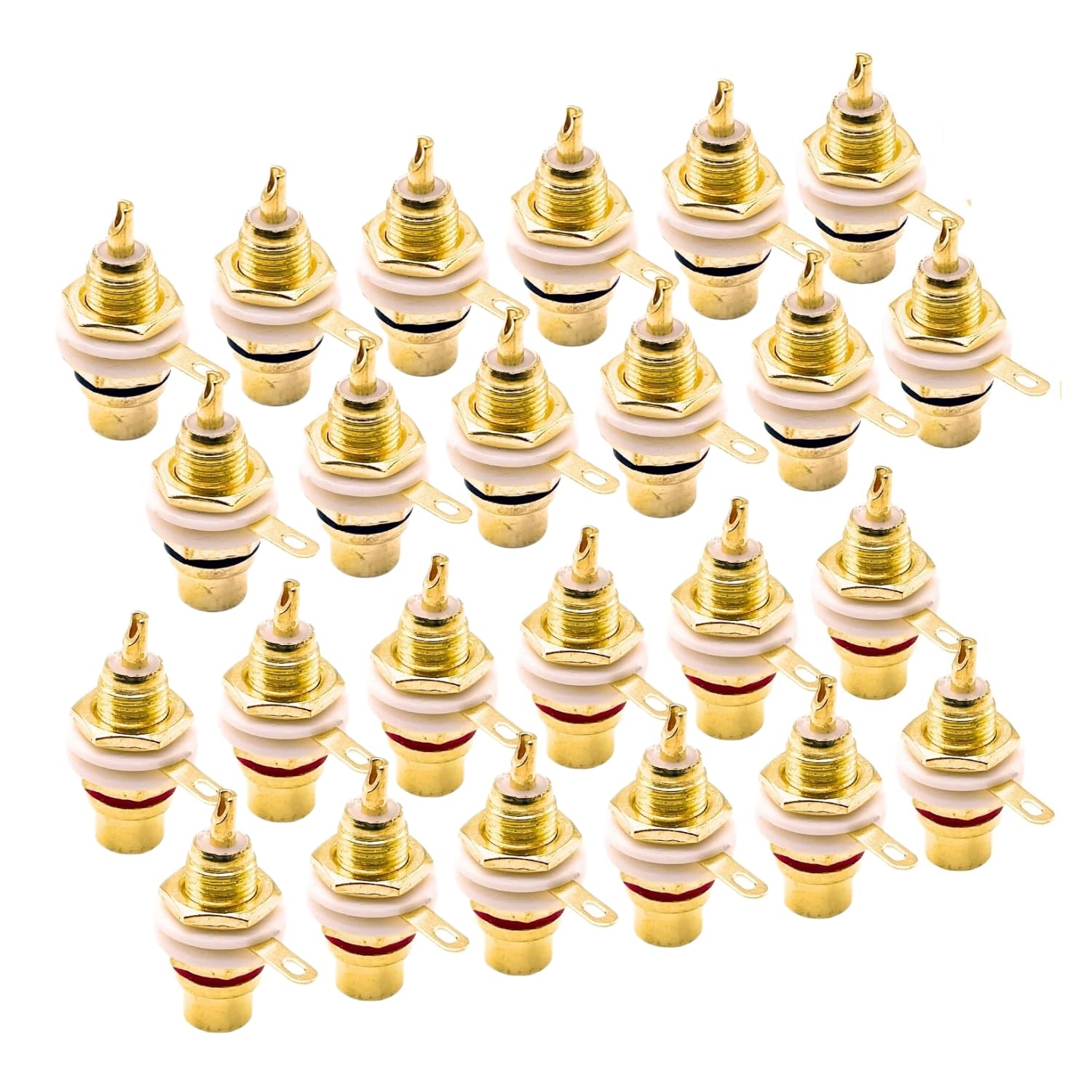 

Shymie Speaker Terminal Jack RCA Terminal Monitor Pin Jack RCA Plug Gold Plated RCA Terminal Black Red 12-Pack