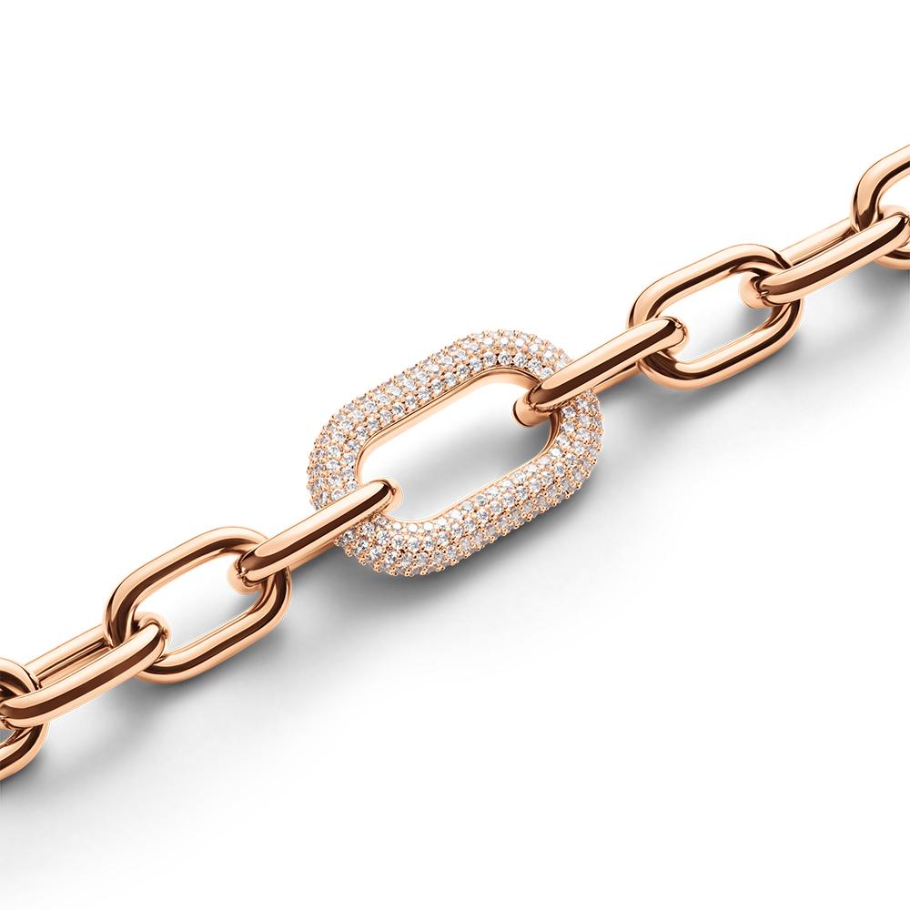 Daniel Wellington Crystal Link Necklace Carabiner Cubic Chain Necklace