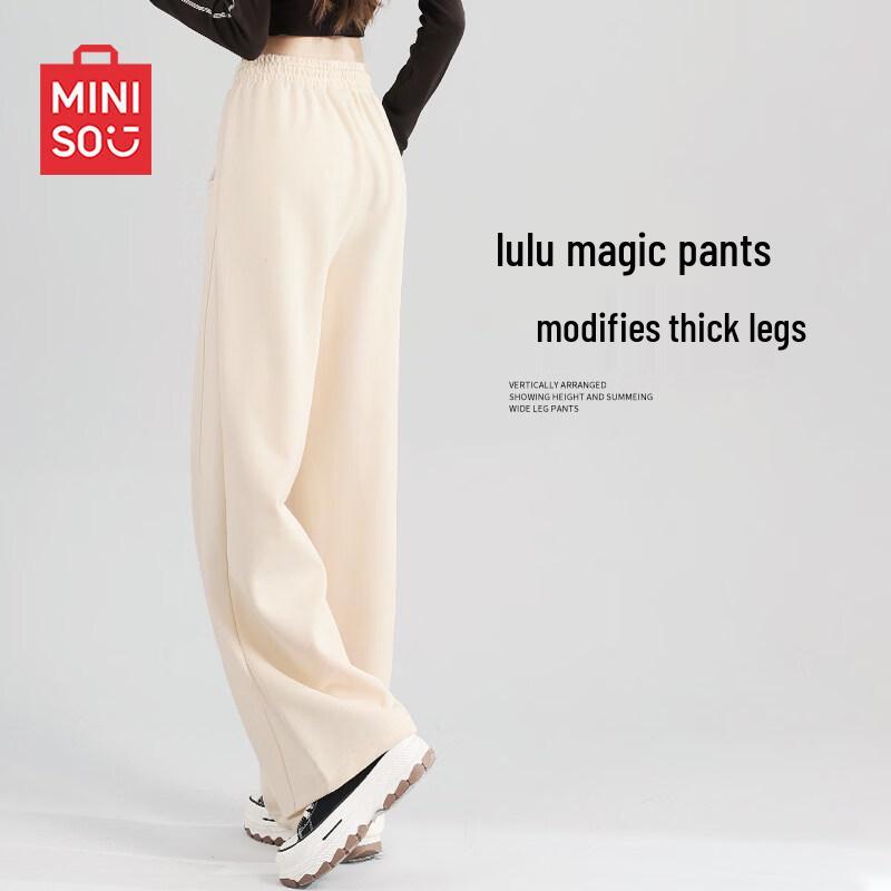MINISO Women s High-Waisted Wide Leg Casual Pants M
