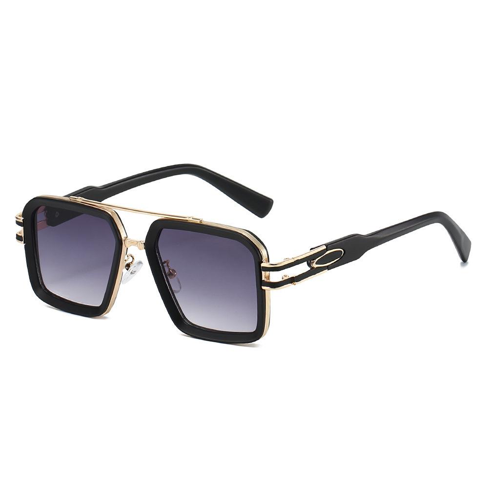 Ins Retro Double Beam Gradient Square Women Sunglasses Personality Leopard Gradient Trend Street Style Punk Men Glasses UV400