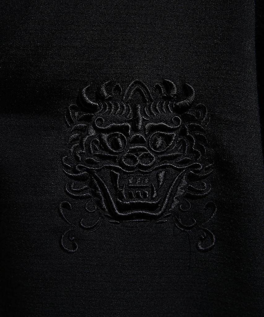 Kileutimuka Embroidered Turtleneck Short Sleeve T-Shirt Black