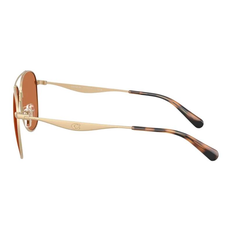 Coach Personalized Design Metal Aviator Style Sunglasses Unisex Couple Style Light Gold