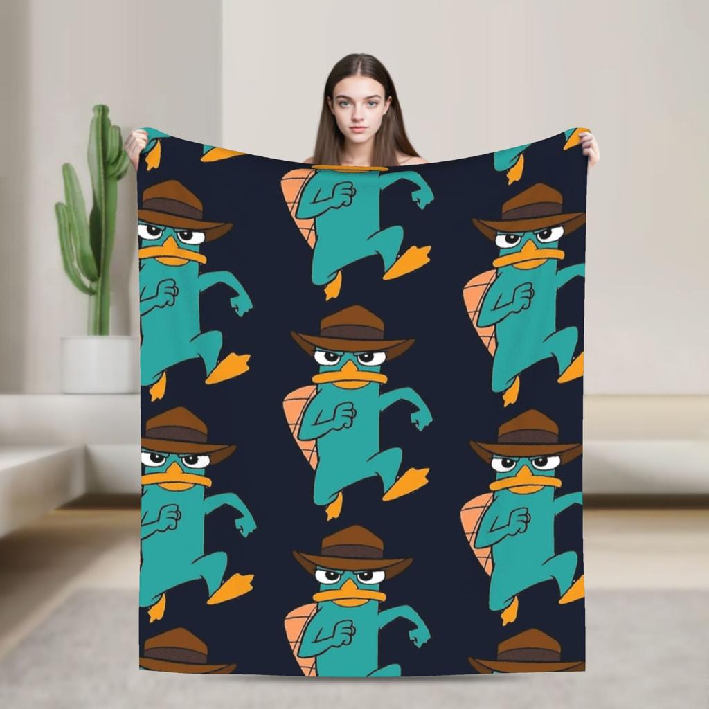 Perry the Platypus Warm Blankets Boy Girl Plush Throw Blanket Fashion Home Decor Flannel Bedspread Sofa Bed Cover