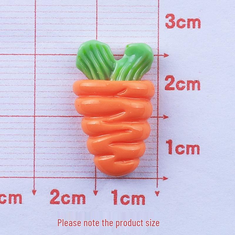 Cute Carrot Rabbit Resin Hair Clips Ornaments DIY Craft Accessories