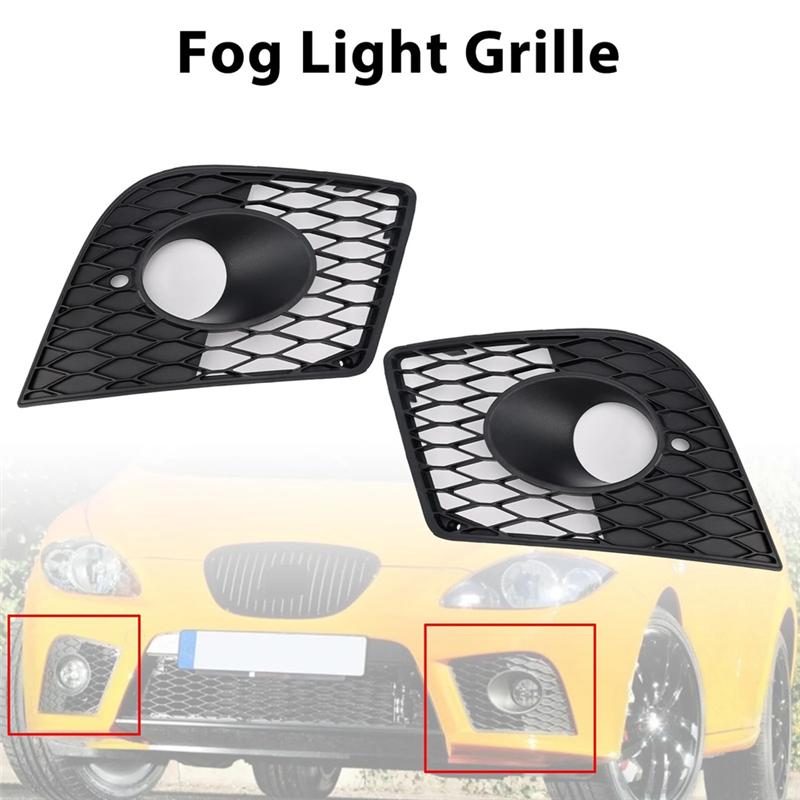 Well-Front Bumper Fog Light Cover Grille Lamp Hoods For Seat Leon Cupra 2005-2012