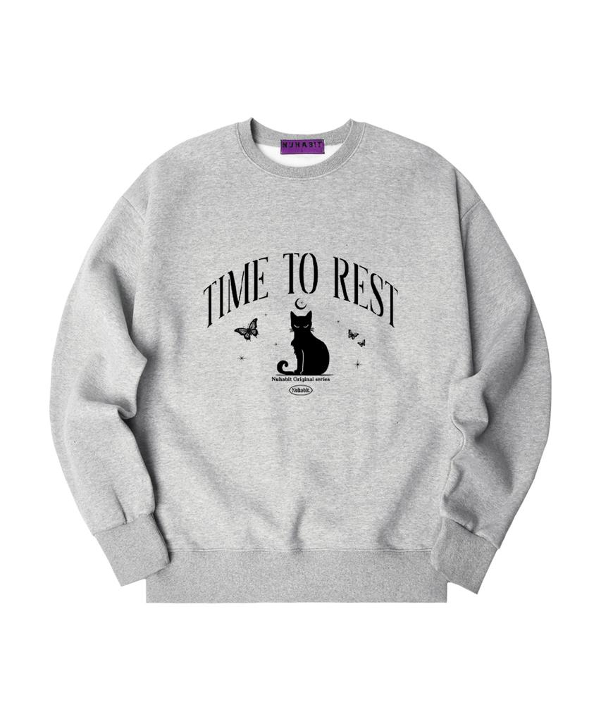 NUHABIT N/H Time To Rest Oversized Fleece-Lined Sweatshirt_Gray (Som4-3Nh1183)