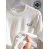 Men's Summer 100 Cotton Fashionable Casual Sports Loose Large Whale Pattern Printed Round Neck Short Sleeve T-shirt Top