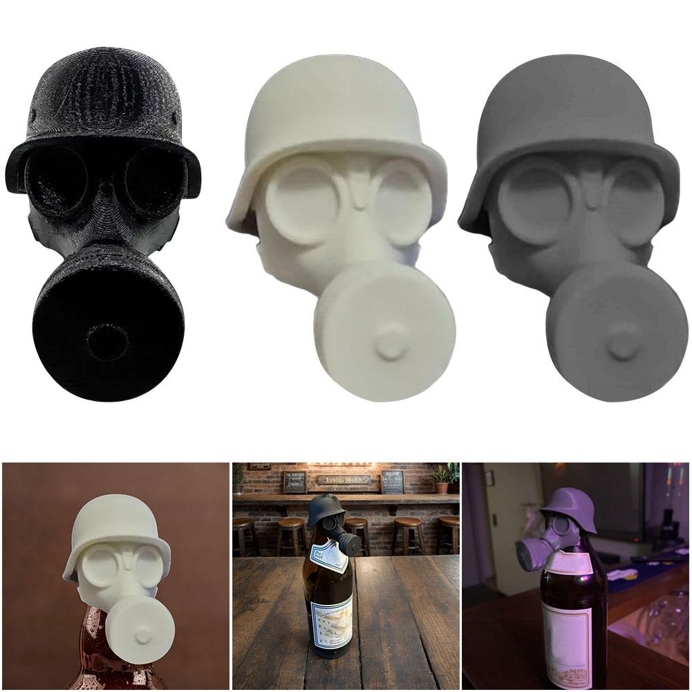 Funny Gas Mask Beer Bottle Cap Reusable Beer Bottle Cover Beer Bottle Topper for Liquor Preservation & Dustproofing