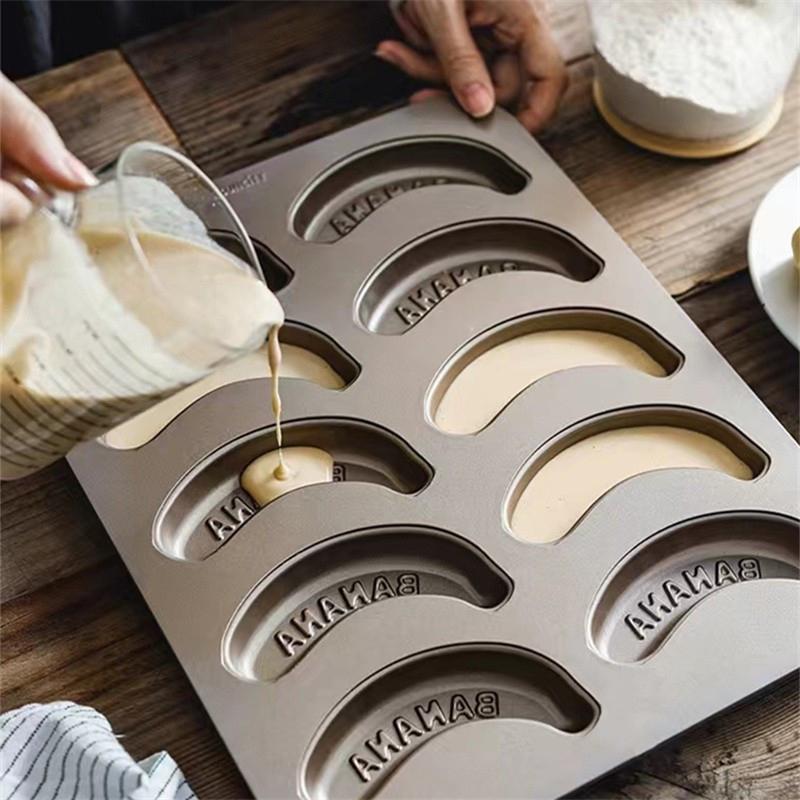 1/10 Hole Baking Pan Carbon Cake Baking Mold Baking Tray Non-Stick Muffin Diy Banana Cake Pan Moulds Baking Pans Bakeware Tools