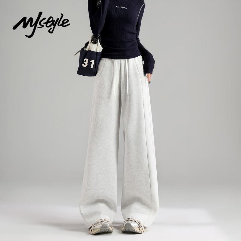 

MJ STYLE Women s High-Waisted Wide-Leg Casual Sweatpants M