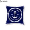Home Decor Compass Anchor Pillow Cover Blue Mediterranean Cushion  Sofa Chair Car Office  Ornament 40x40cm 45x45cm