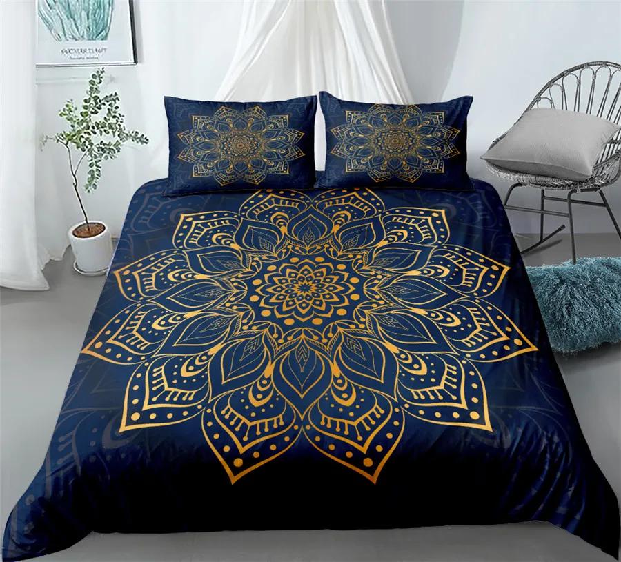 Comforter Hand Painting Lion Golden Bedding Set King Queen Double Full Twin Single Size Set