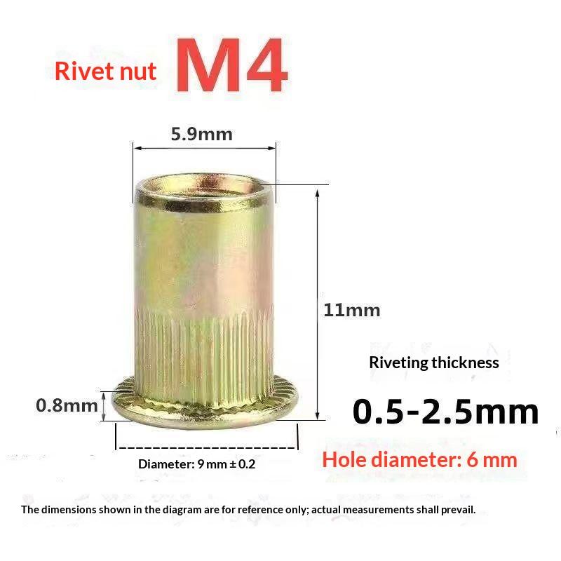 100Pcs Rivet Nut +Hand Threaded Rivet Nuts Bt606 M3 M4 M6 M8 Double Insert Manual Riveter Riveting Rivnut Rivet Tool