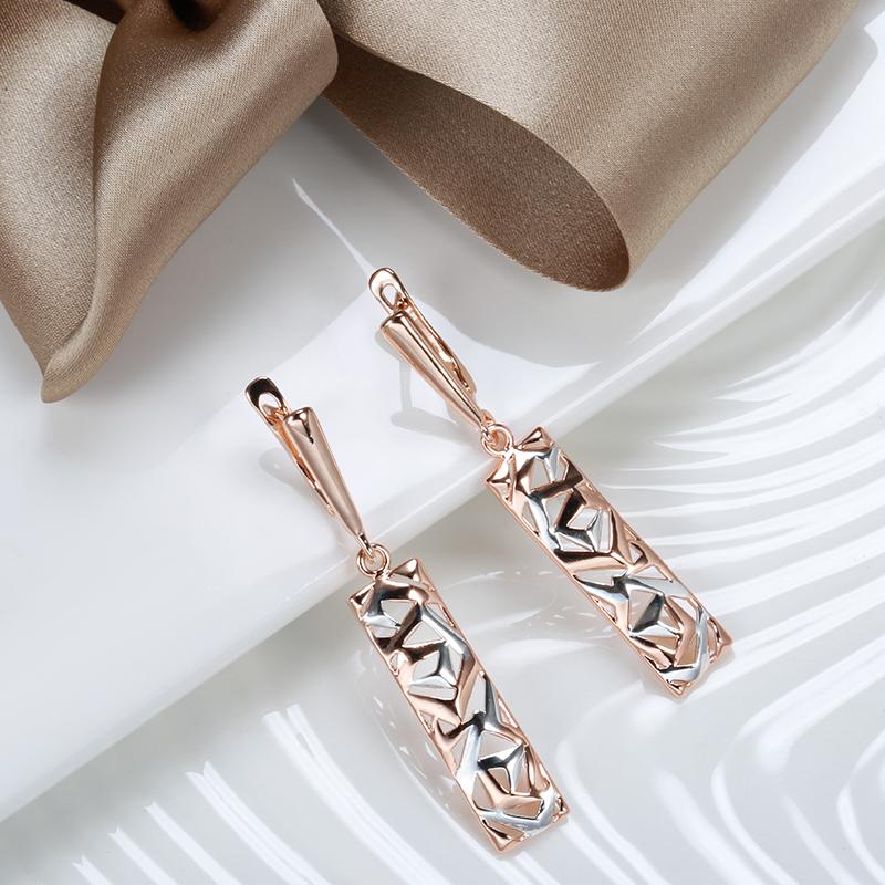 Nuovi Orecchini a Cerchio Largo Quadrati alla Moda da Donna Colore Oro Rosa Mix Bohemien Orecchini Lunghi Etnici Gioielli Retro