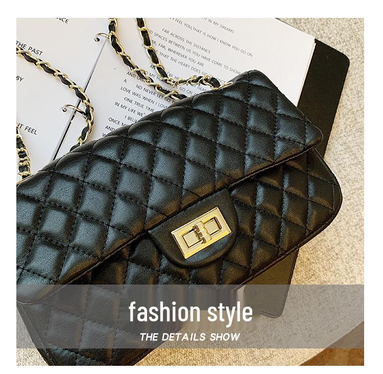 2024 Herbst/Winter Trendige Damen Handtasche mit strukturierter Diamantkette, Umhänge-Schultertasche, kleine quadratische Tasche