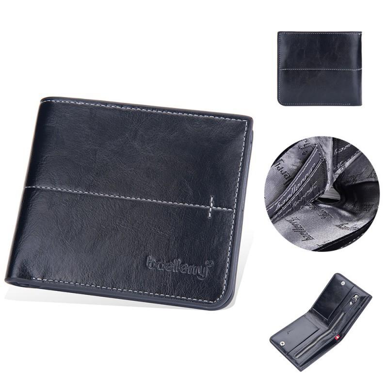 New Men s Short Wallet With European American Business Double Fold Buckle Ticket Clip Fashion Zipper 12x10x2