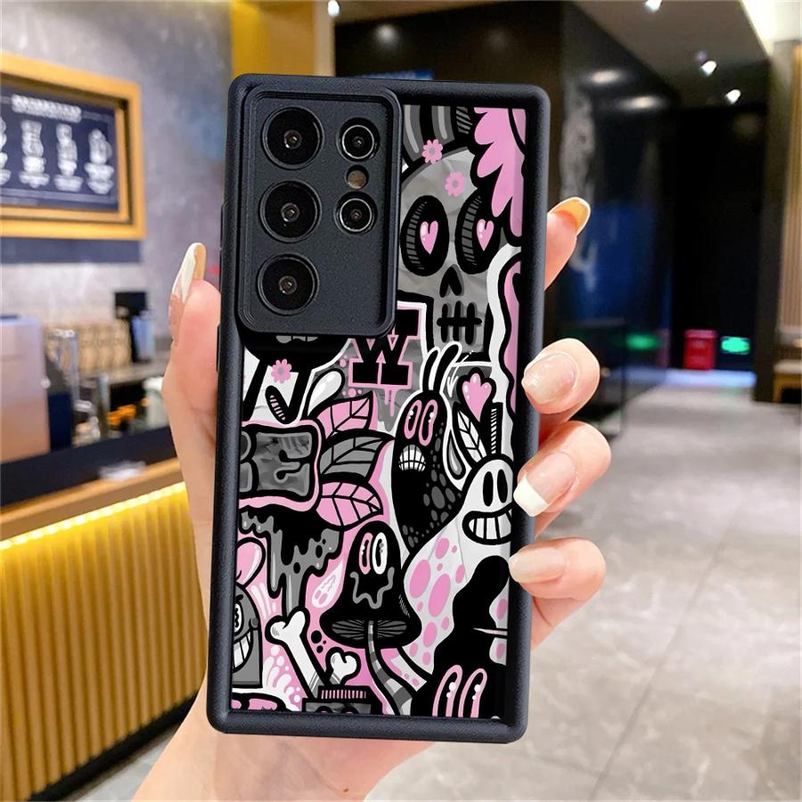 Pink Graffiti Pattern Phone Cover Case for Samsung Galaxy S26 Ultra S25 Edge S24Ultra S24 Plus S22 S20FE S25 S21 S23 FE