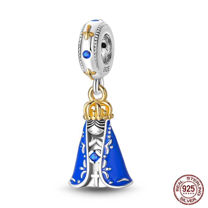 Copper Nossa Senhora Aparecida Dangle Charms Beads Fit Qikaola Original Bracelets Diy Jewelry Making For Women