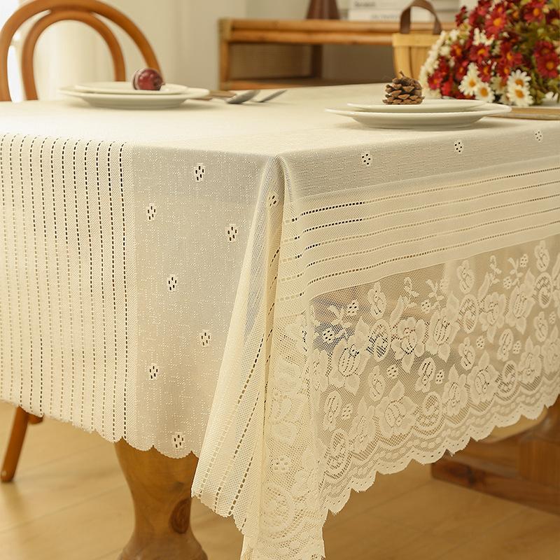 New American Hollow Lace Tablecloth American Country Rectangular Placemat Picnic Cloth Coffee Table Cloth