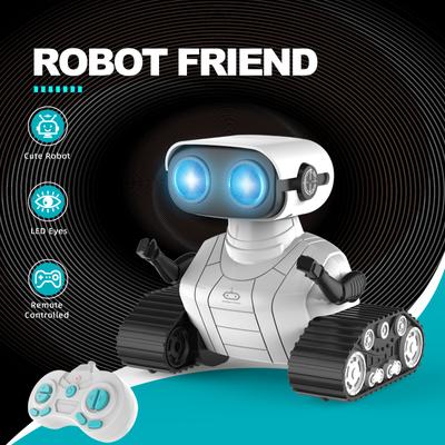 Novos brinquedos de robô Robô RC recarregável para crianças Meninos e meninas Brinquedo de controle remoto com música e olhos de LED Presente para crianças