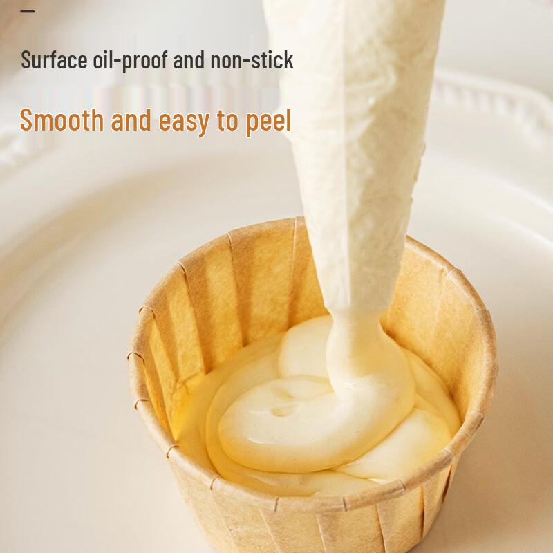 Kraft Paper Rolled-Edge Baking Cups