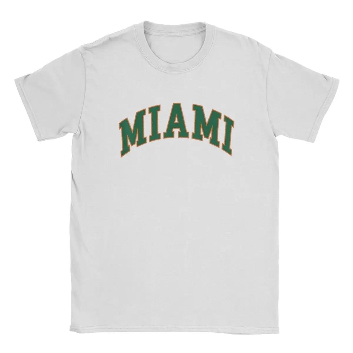 

Cotton Classic Retro Miami Seaside City Unisexs Arrival Florida USA Personality Letter Humor Tee Short Sleeve Round Neck TShirts S