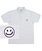 GRAVER [Unisex] Drawing Smile Purple Embroidered Pique Short Sleeve T-Shirt_White
