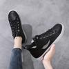 2025 Leather Women's Shoes Casual Shoes Mid-top Soft-soled Boots Non-slip British Style Casual Shoes Women's 35-41 Yards