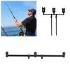 Durable Aluminum Alloy Fishing Rod Buzz Bar 40cm 3 Head Fishing Crossbar Bracket Fishing Rod Holder Fishing Rod Alarm