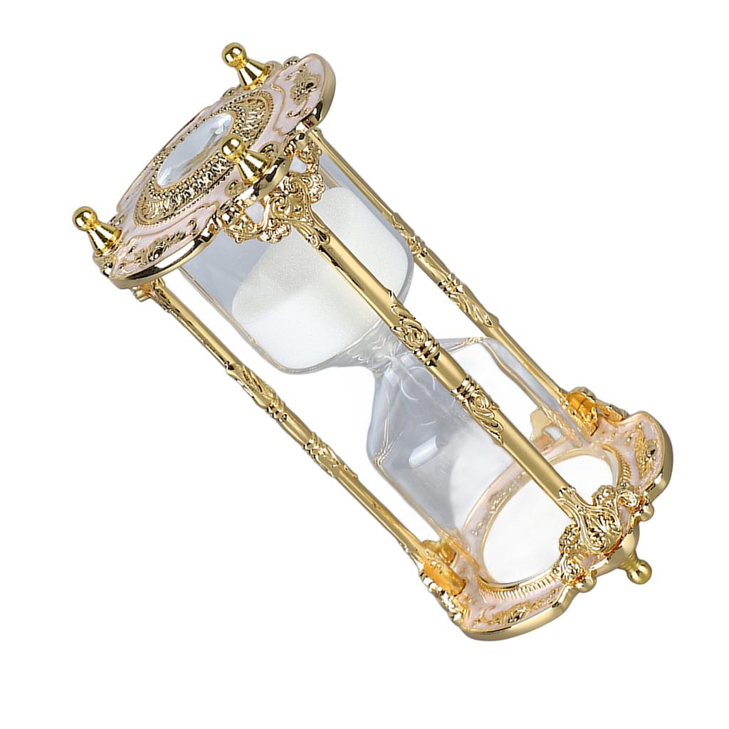 Antique Sand Hourglass Timer Metal Elegant 15 Minutes Decorative Hourglass for Wedding Home Desk