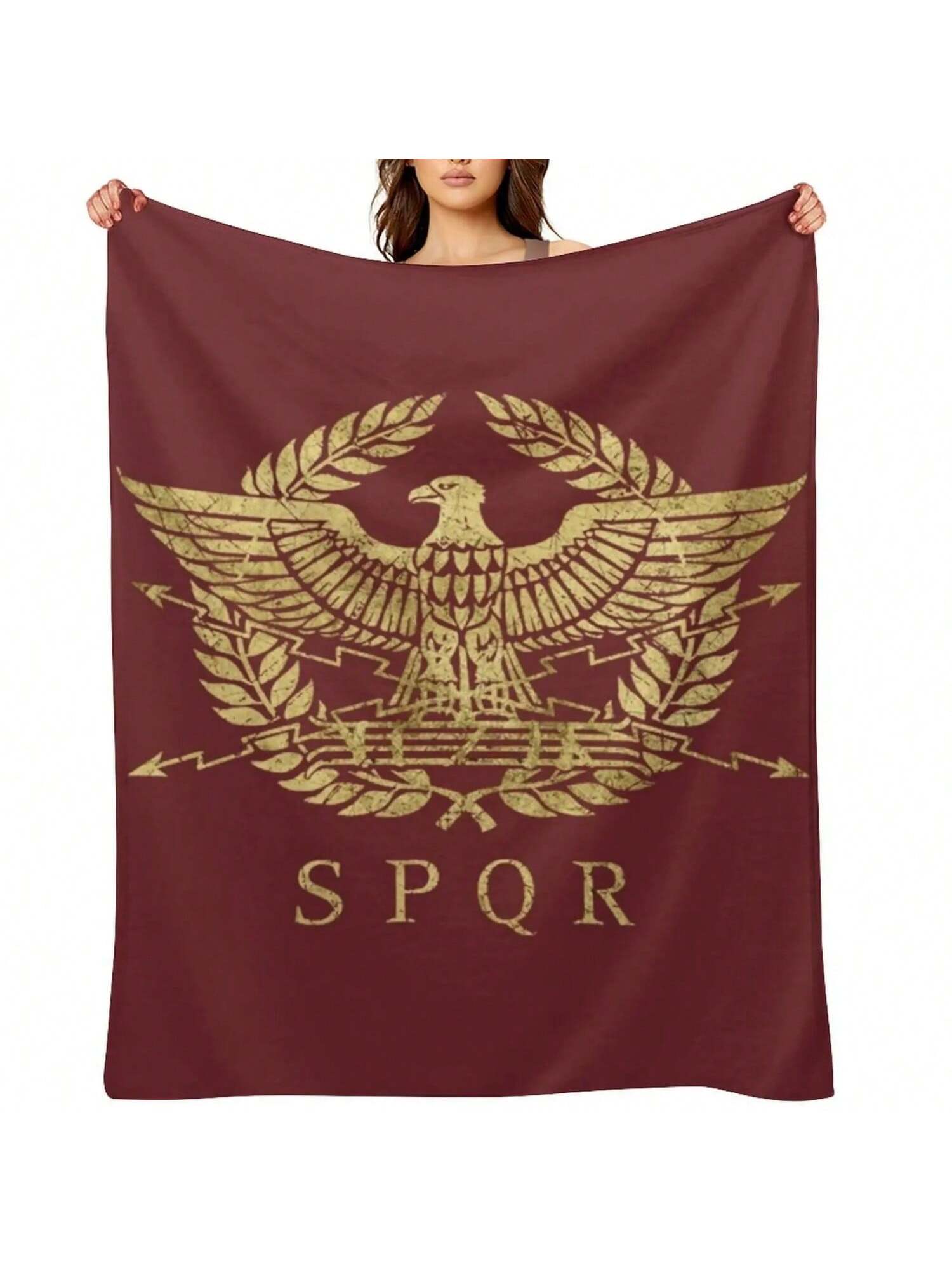 Roman Empire Emblem V01 T-Shirt Throw Blanket Decorative Throw Quilt Thin Bed Fashionable Blankets S разноцветный