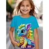 Summer New Casual and Comfortable Animal Print Girls Round Neck Short Sleeve T-shirt