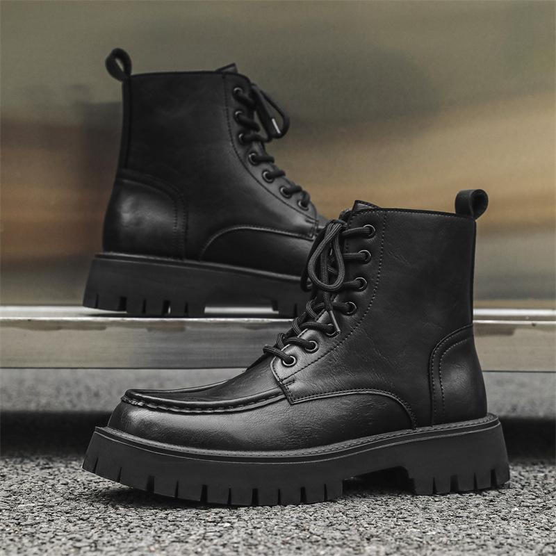 Martin boots men's autumn and winter new high-top tooling locomotive boots British style thick bottom side zipper versatile 86689-J