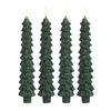 Pcs Christmas Tree Flameless Taper Candles Green LED Candlestick