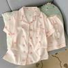 Summer new pajamas women's short-sleeved shorts thin cloud cotton cartoon cute large size Korean version loungewear