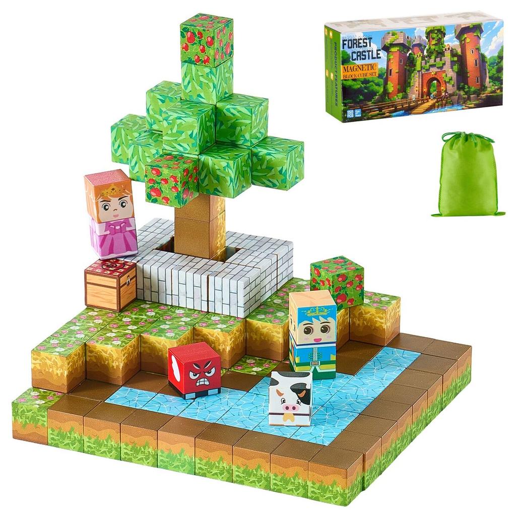 Magnetic Blocks 150 PCS Forest Castle Set STEM Montessori Sensory Toys