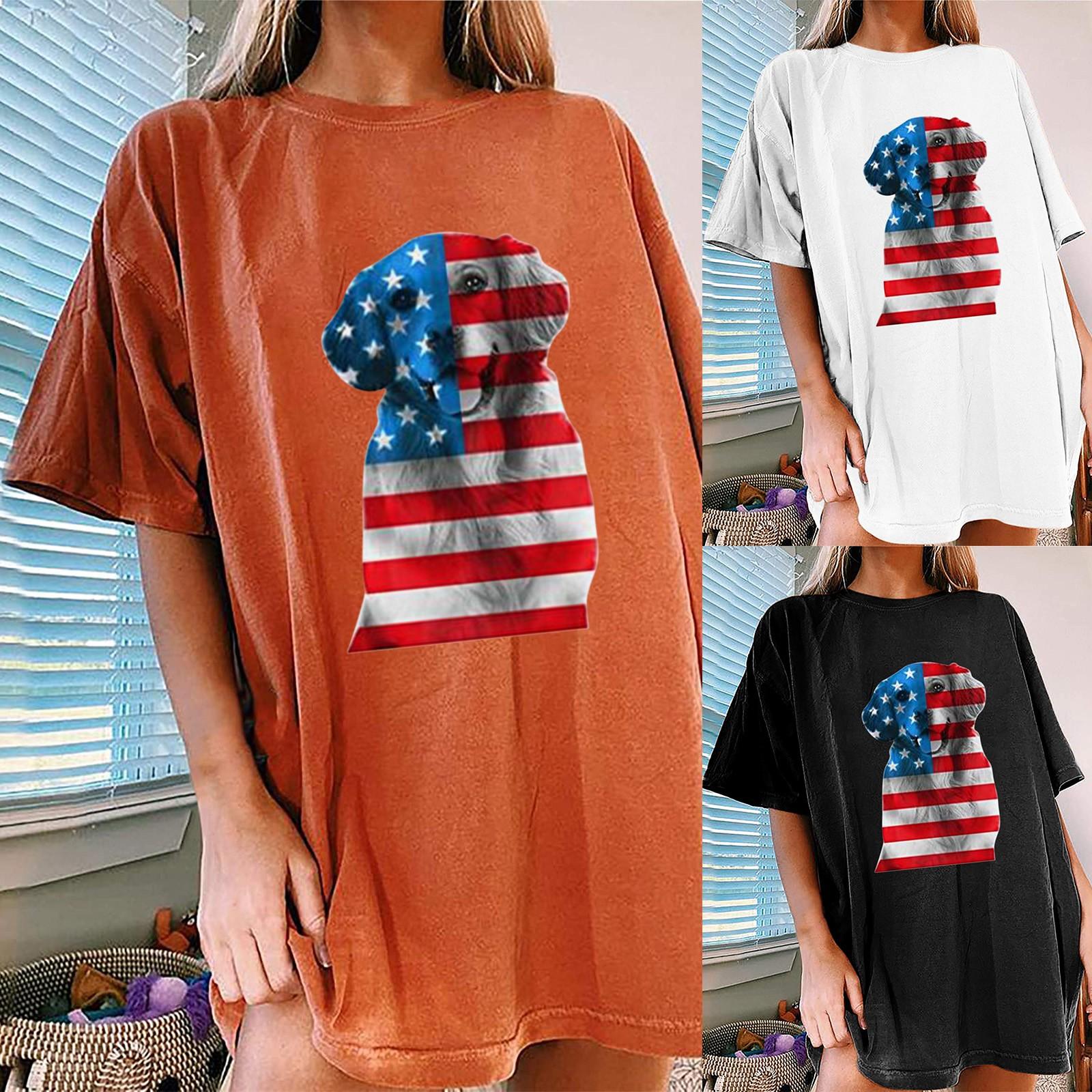 

Женская повседневная модная летняя футболка с короткими рукавами и принтом