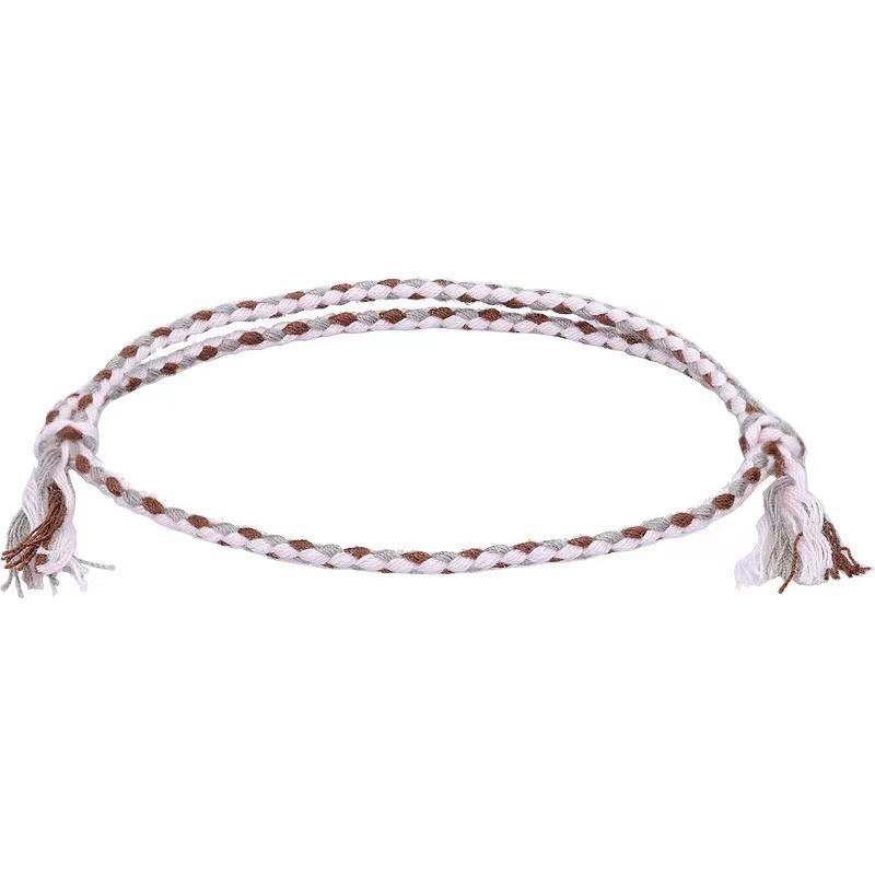 Boho Four Strand Color Handmade Waterproof Woven Thread Wrap Bracelet Simple Rope Knot Bracelet Friendship Bracelets