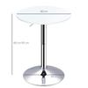 Bar Table, Height Adjustable, Round Non-Slip Base, Ø60 x 69-93 cm, White