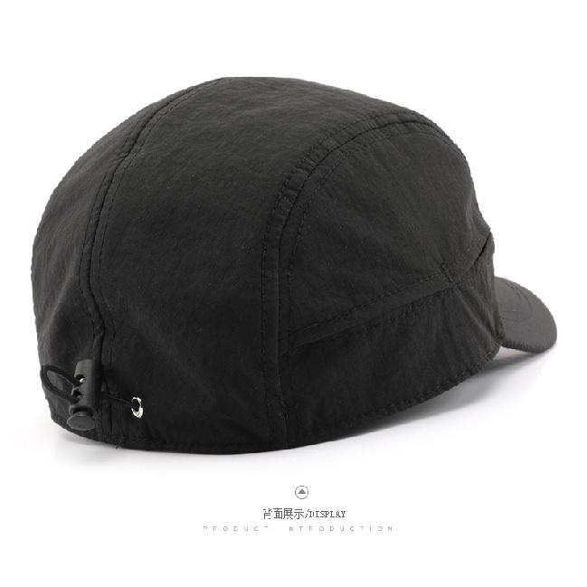 Men's short-brimmed, solid-color, plain baseball cap for outdoor activities, offering sun protection and shade