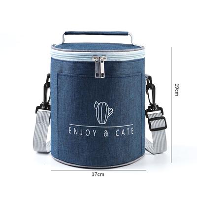 Yuvarlak Yalıtımlı Öğle Yemeği Kutusu Çantası Yalıtımlı Çanta Büyük Ağır Alüminyum Folyo Taşınabilir Bento Çantası İş Çantası Öğle Yemeği Çantası