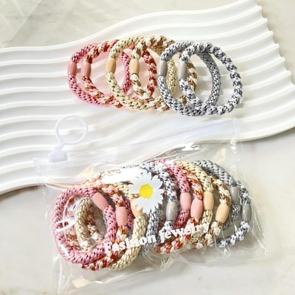 12pcs/set High Quality Ponytail Holders Colorful Elastic Rubber Band Headwear Hair Rope Set  School