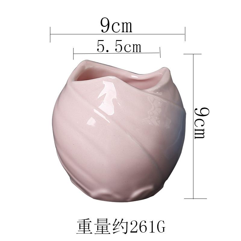 Ice Cracked Glaze Succulent Flower Pot Ceramic Creative Desktop Mini Small Green Plant Bamboo And Cypress Flower Pot Hotel Flower Pot Chinese Style length 9cm height 9cm