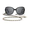 Chanel Logo Irregular Frame Sunglasses Unisex Sunglasses Black Q-C622/S4,A40911-X06074-S2214
