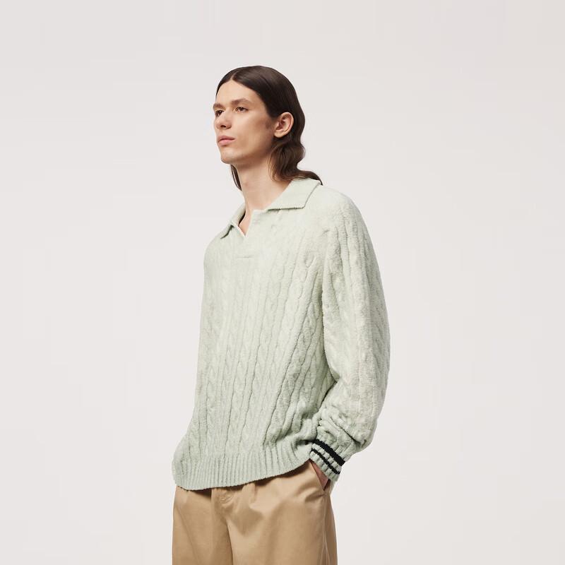 Men's Casual Long Sleeve Knitted Polo Shirt