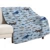 SHARKS poster-light blue Throw Blanket Summer Cool Breathable Blanket for Sleeping